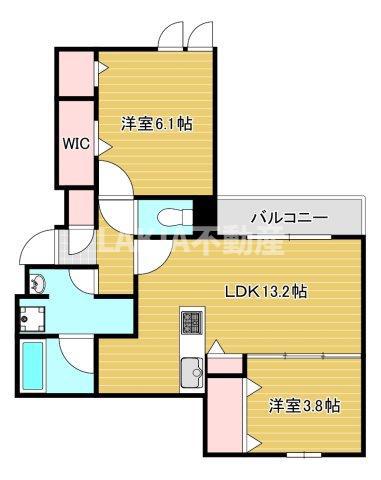 クラシスト苅田ウエスト(2LDK/1階)の間取り写真