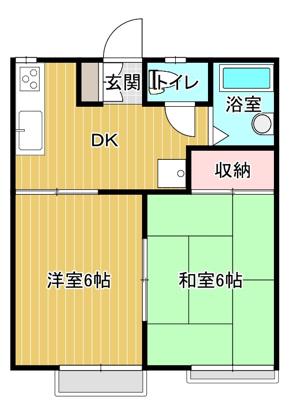 サンハイツ村井A(2DK/1階)の間取り写真