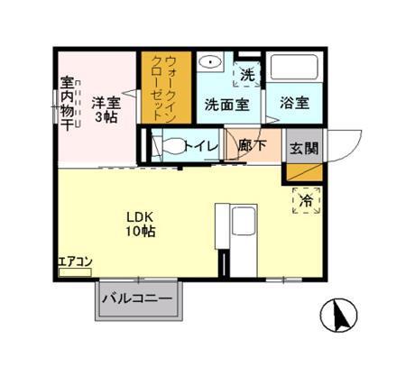 セレクトB(1LDK/2階)の間取り写真