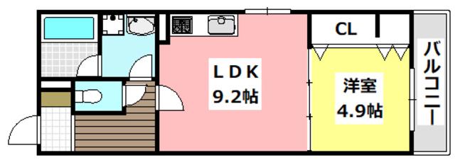 TWO BRIDGE ツーブリッジ(1LDK/2階)の間取り写真