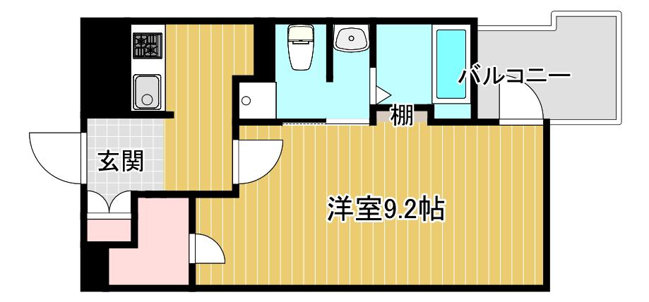 ルーセントオーデン難波(1K/5階)の間取り写真