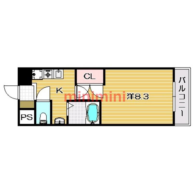 YOUS COURT(1K/2階)の間取り写真