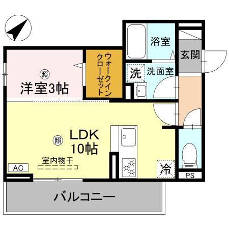 THE EARTH.01(1LDK/3階)の間取り写真
