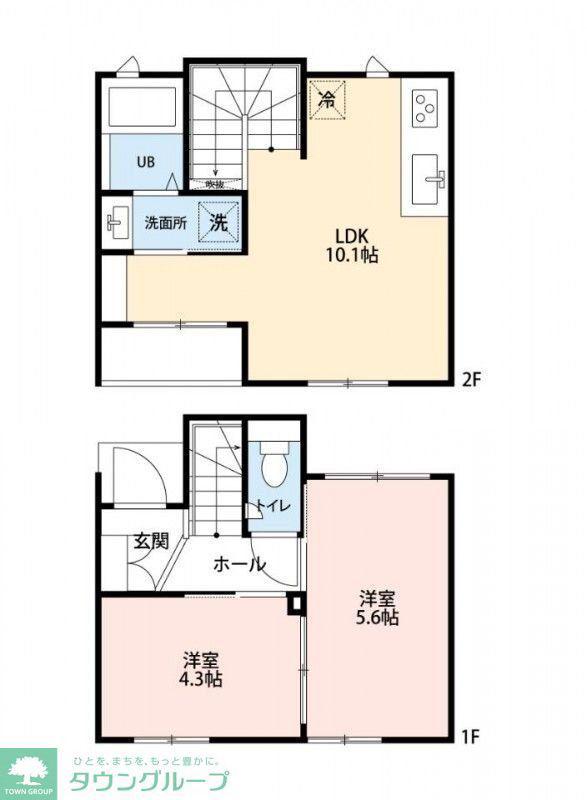 戸塚東3丁目アパート(2LDK/1階)の間取り写真