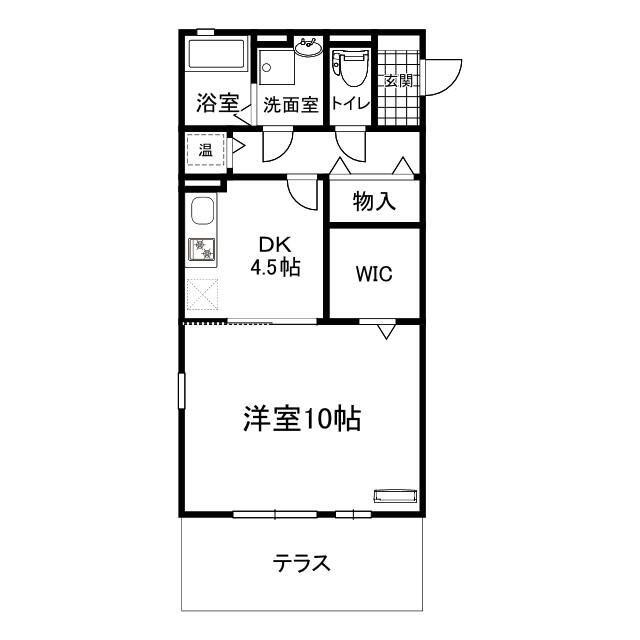 プランドール今在家 A棟(1DK/1階)の間取り写真