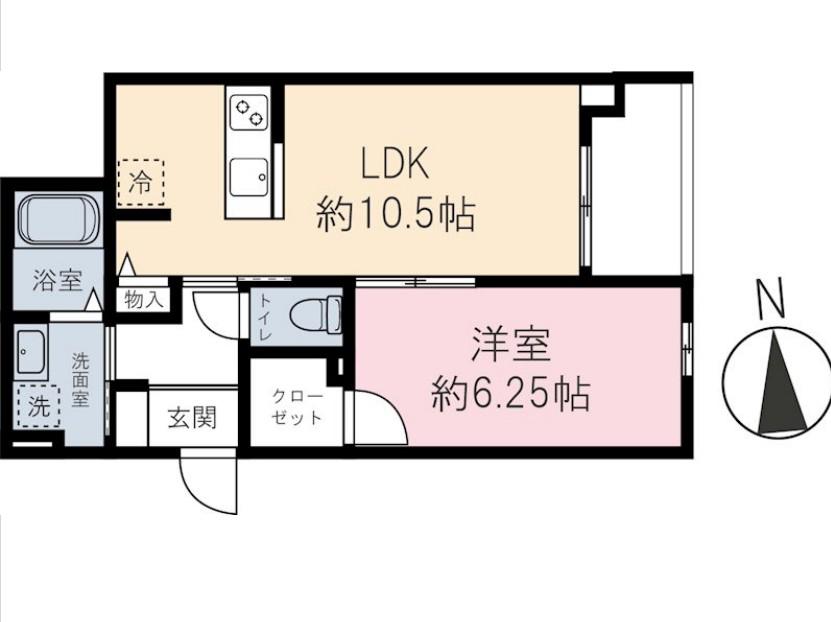ハニーテラス(1LDK/2階)の間取り写真