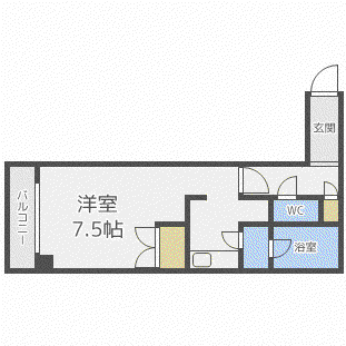 ハイム元町(1K/5階)の間取り写真