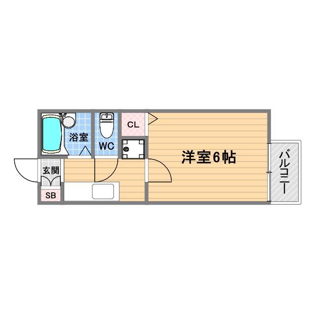 ラッキータウン2番館(1K/1階)の間取り写真