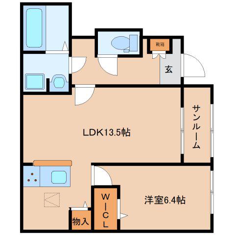 パルクレール(1LDK/1階)の間取り写真