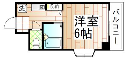KUBOTAハイツ(1K/2階)の間取り写真