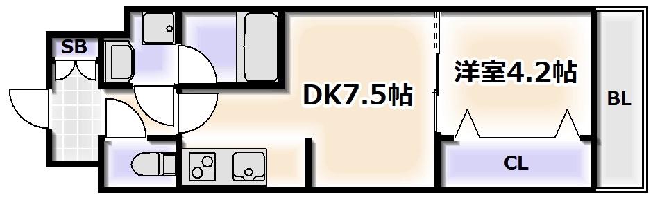 SPLENDIDE NAMBAIII(1DK/3階)の間取り写真