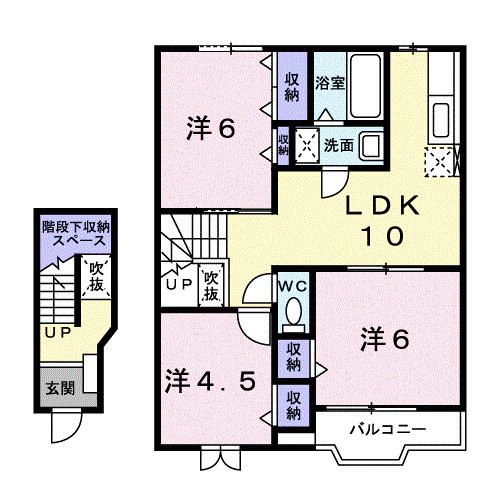 メープルタウンA(3LDK/2階)の間取り写真