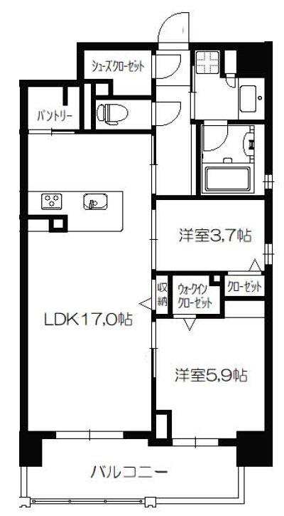 アルプラン京町堀(2LDK/5階)の間取り写真