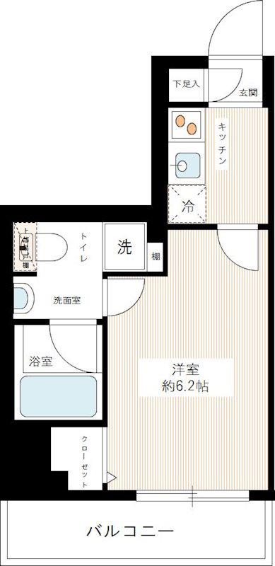 レアライズ綾瀬(1K/2階)の間取り写真