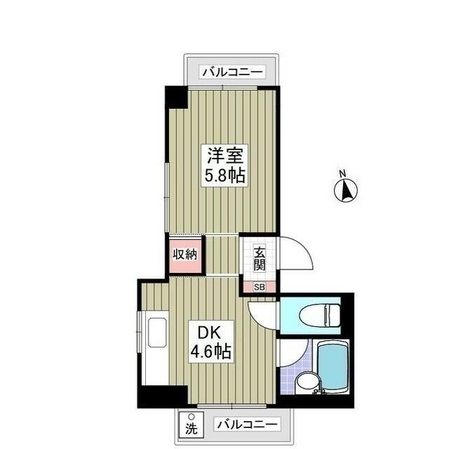 清新三興ハイツ(1K/2階)の間取り写真