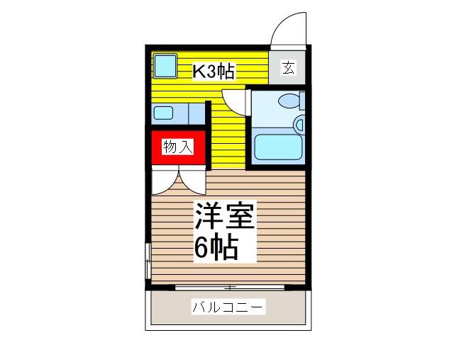 ハイツ島田(ワンルーム/3階)の間取り写真