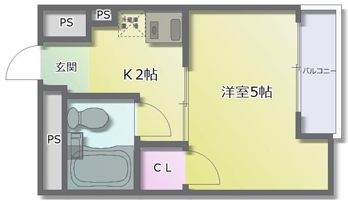 ボンサンテ(1K/2階)の間取り写真