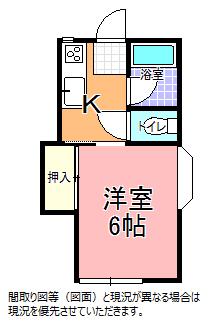 グローハイツ(1K/2階)の間取り写真
