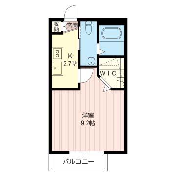 プラナス コート(1K/2階)の間取り写真