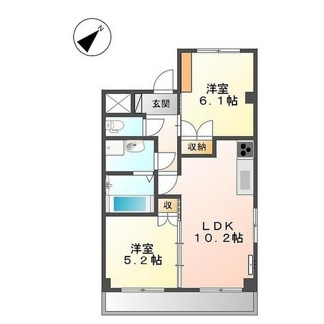 シティ・コート葵(2LDK/5階)の間取り写真