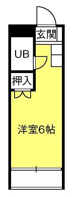 ラベンダーハイツ(ワンルーム/3階)の間取り写真