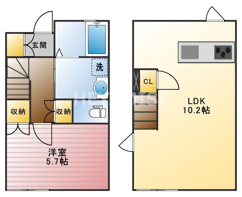 エクリュMIYUKI III(1LDK/1階)の間取り写真