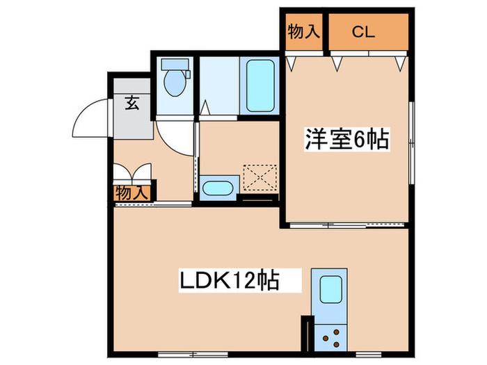 堀山下アパート(1LDK/1階)の間取り写真