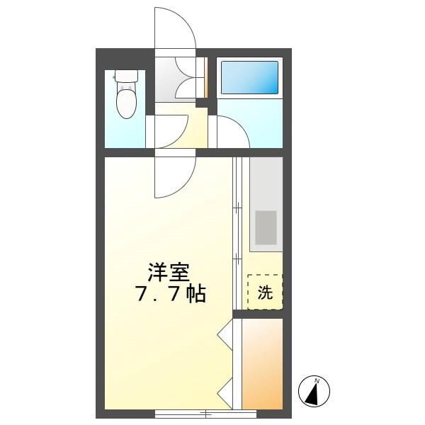 ロッソコルサ(ワンルーム/1階)の間取り写真