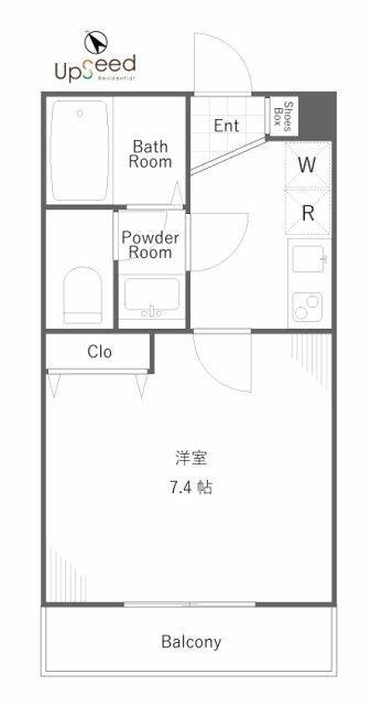 エーデル笹塚(1K/2階)の間取り写真