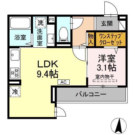 REGINA武蔵小杉(1LDK/2階)の間取り写真