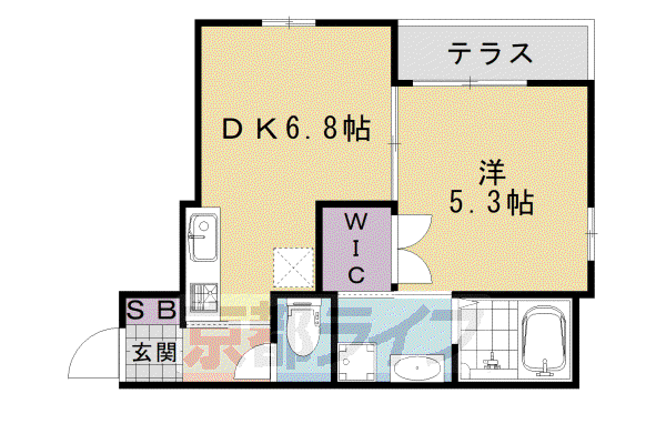 ピアハウス(1DK/1階)の間取り写真