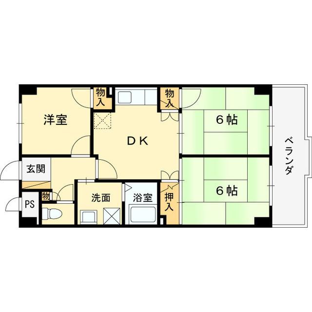 ヴァンベール(3DK/4階)の間取り写真