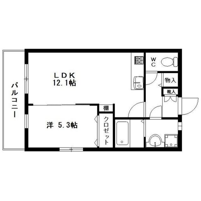 ドルチェ II(1LDK/2階)の間取り写真