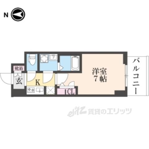 S-RESIDENCE高井田CENTRA(1K/7階)の間取り写真