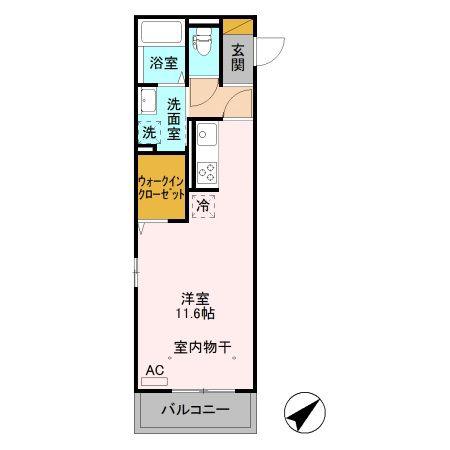 ココタリアII A(ワンルーム/3階)の間取り写真