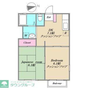 ムーンハイツ(1DK/1階)の間取り写真