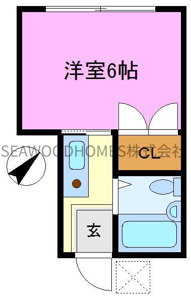 エルムハイツ追浜(1K/2階)の間取り写真