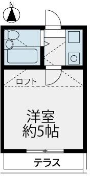 レオパレス赤羽台(1K/1階)の間取り写真