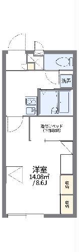 レオパレスサウスコート(1K/1階)の間取り写真