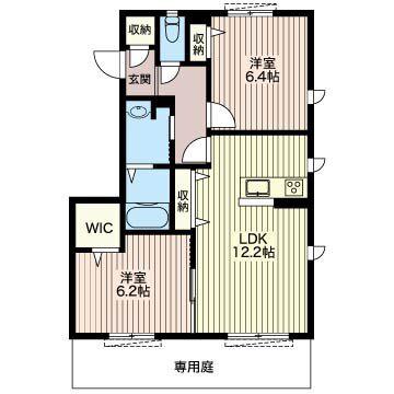 アリスティオ(2LDK/1階)の間取り写真