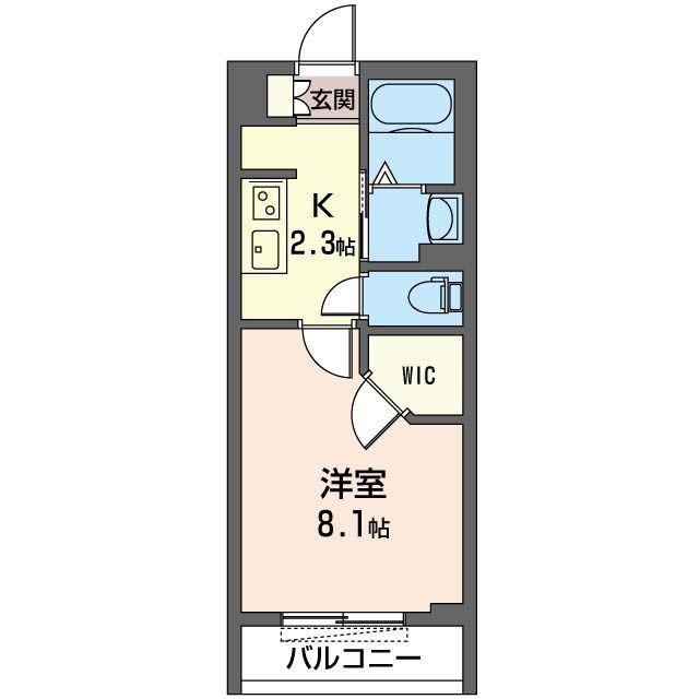 オーハイ(1K/2階)の間取り写真