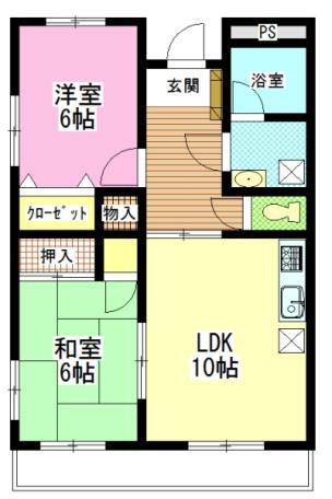 エクセレントファルコン(2LDK/1階)の間取り写真