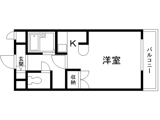 エクステリアJIN川内(ワンルーム/3階)の間取り写真