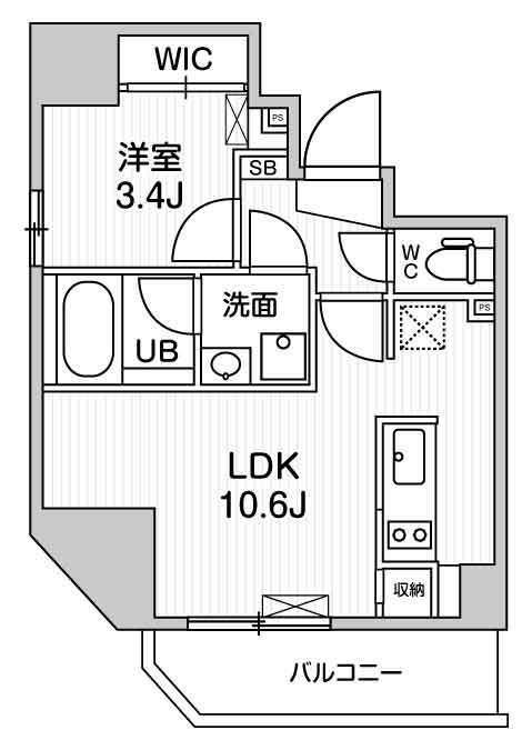 S-RESIDENCE入谷ALESIA(1LDK/11階)の間取り写真