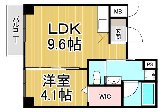 伊丹中央4丁目PJ(1LDK/3階)の間取り写真