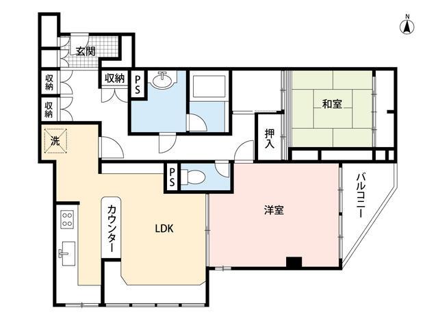 橋川ビル(2LDK/2階)の間取り写真