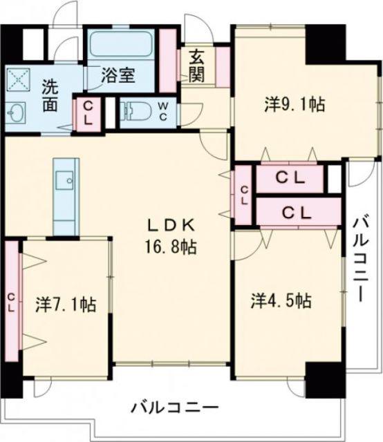 LEGEND111(3LDK/6階)の間取り写真