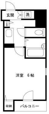 ファーストプレイス菊川(1K/9階)の間取り写真