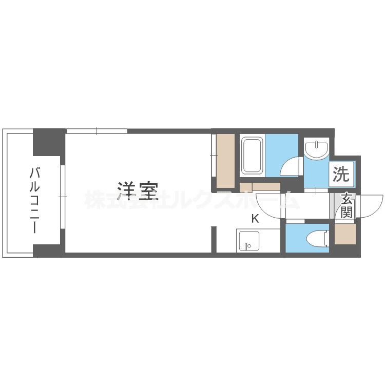 ランティエ茨木大手町(1K/8階)の間取り写真