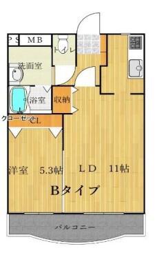 ポラリス(1LDK/4階)の間取り写真